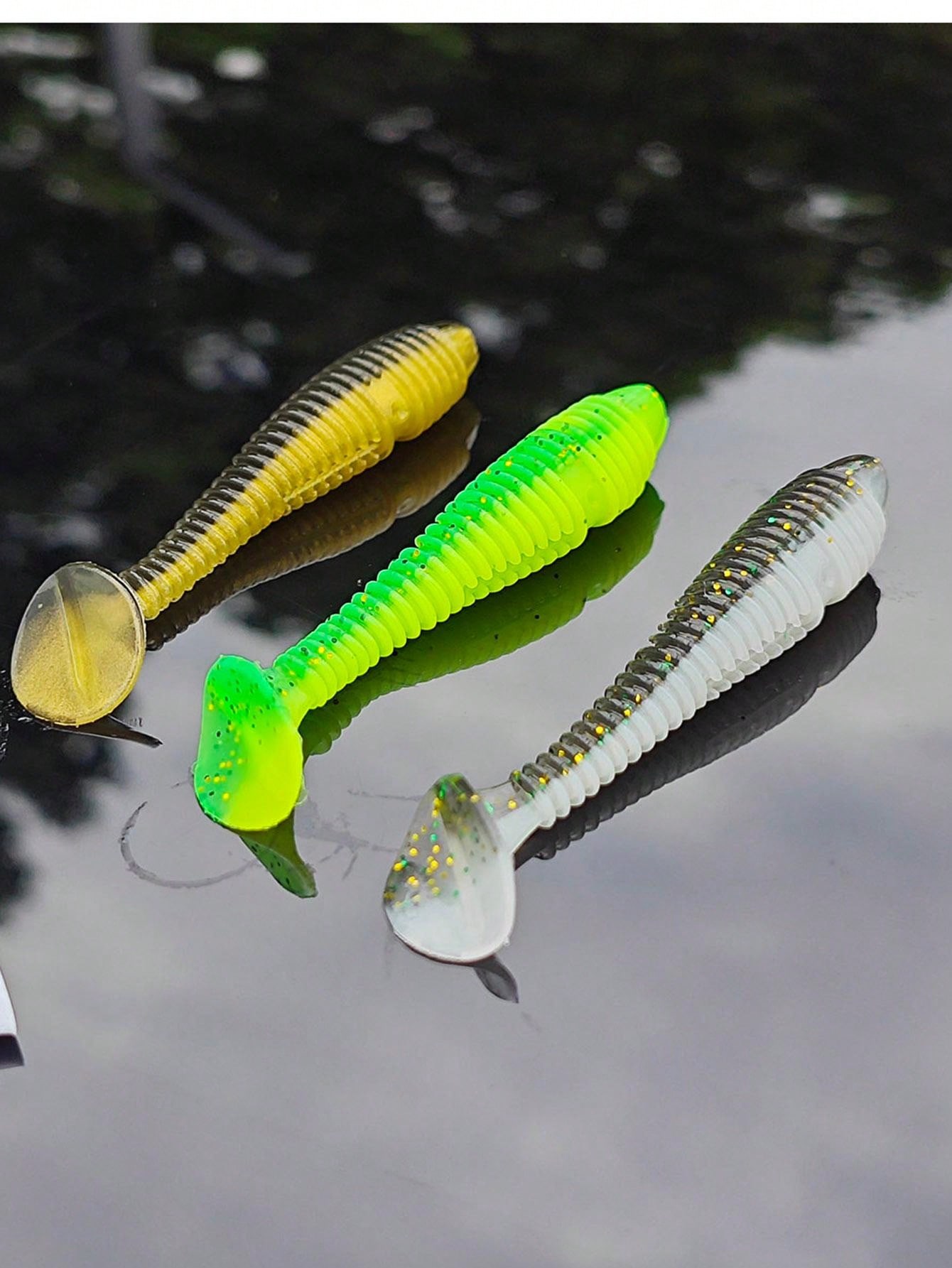Screw T Tail Fishing Lures, Set Of 10, Largemouth Bass & Wels Catfish Lures, Pvc Material Slow