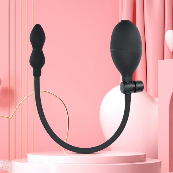 Tapón Anal Inflable Bdsm, 1 Pieza Tapón Anal Negro De Doble Extremo Expansor Inflable, Estimulador De Fricción, Globo Inflable De Próstata, Bomba De Juguetes Sexuales, Silicona (a), juguetes sexuales juguetes de sexuales