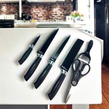 1 Sets Of 6-Piece Knives In Black Colors For Your Kitchen - MATTE BLACK KNIFE - View 2