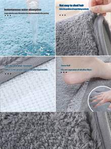 1入組小尺寸熔岩灰色:40x60cm/15.74*23.62in 大尺寸熔岩灰色:50x80cm/19.68*31.5in浴室、廁所、臥室等用的吸水和防滑地墊 - 熔岩灰 - 查看 3