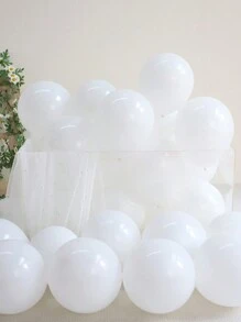 10个/50个10英寸哑光圆形乳胶气球套装，混合颜色：红色/蓝色/绿色/浅绿色/浅蓝色/紫色/粉色/橙色/黄色/海军蓝/黑色/白色/深绿色。创意婚礼/地板装饰/生日及其他节日派对用品。 - 白色 - 查看 4