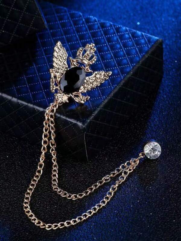 1pc Men's British Style Crown Lapel Pin For Suit Or Tuxedo Decoration