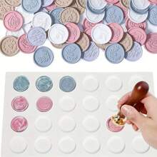 1片矽膠墊,24孔圓形蠟封墊,diy手工膠蠟封口用,婚禮請柬蠟印章製作 - 白色 - 查看 1