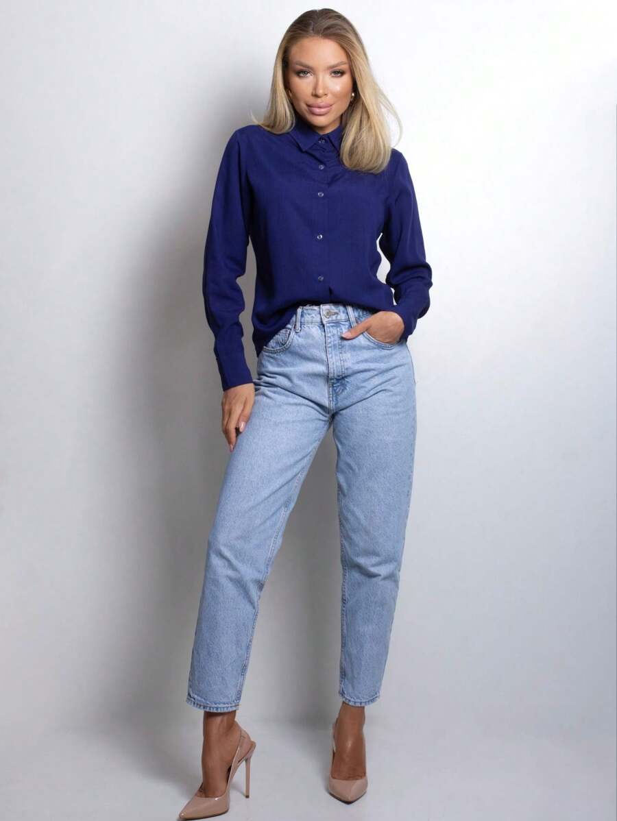 Women Blouses - Màu xanh hải quân - Xem 1