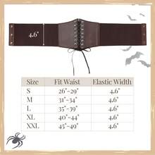 1件女士純色pu身形連身腰帶,彈性材料,適合婚禮和節日裝扮 - 咖啡 - 查看 5