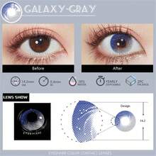 Eyeshare Galaxy 年度用彩色美瞳 14.2 毫米 - 灰色 - 查看 6