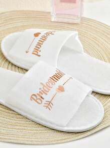 1pair Elegant And Comfortable Wedding Party Slippers For Brides, Bridesmaids, And Guests - Perfect For Any Occasion Best Gifts,Wedding Decor,Home Decor ,Room Decor Birthday Graduation Birthday Decorations Party Decorations Bachelorette