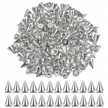 100pcs 7x10mm Metal Punk Decorative Rivets Cone Spikes Rivets Killer Rivets Punk Pointed Rivets Screw Rivets Metallic for DIY Leather Craft Clothing Bags Shoes Belts Bracelets Decorations - Silver - View 1