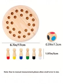 1套木質色彩記憶棋，認知色彩拼圖遊戲，早期教育集中力訓練益智棋具，適用於兒童學校學生文具學校用品 - 彩色 - 查看 2