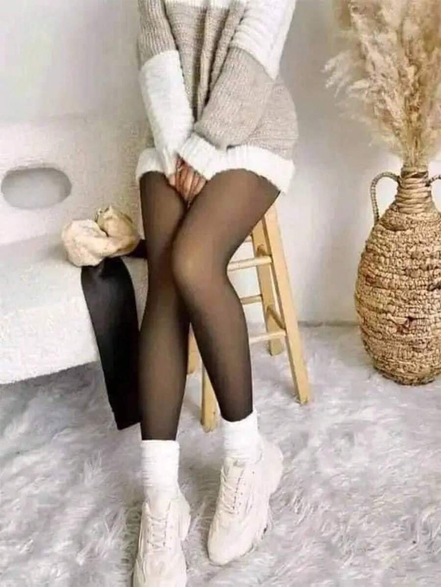 Medias Afelpadas Efecto Piel - Negro - Ver 1