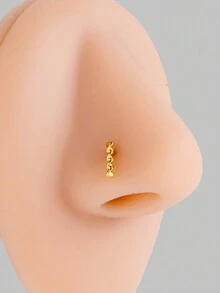 1 Pieza Piercing De Nariz En Forma De Espiral Con Brillo, Joyería Corporal De Moda - Amarillo Oro - Ver 1