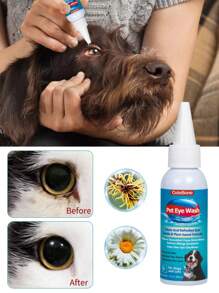 1 件装宠物洗眼液，适用于猫狗，去除泪痕，清洁眼部分泌物和污垢，温和配方 - 白色 - 查看 1