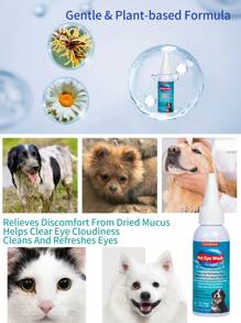 1 件装宠物洗眼液，适用于猫狗，去除泪痕，清洁眼部分泌物和污垢，温和配方 - 白色 - 查看 2