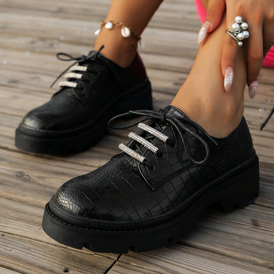 Zapatos de correa brillante y con estilo para mujer - Negro - Ver 1