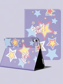 Funda con estrellas compatible con iPad de 9.a/8.a/7.a generación, con función de activación/suspensión automática - Multicolor - Ver 2