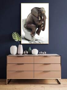 動物坐在馬桶上,大象鑽石畫,diy 家居裝飾工藝套件,手工吊墜,鑽石刺繡,全鑽圓形鑽石,創意十字繡,可愛卡通畫,定制禮品工藝 - 彩色 - 查看 3