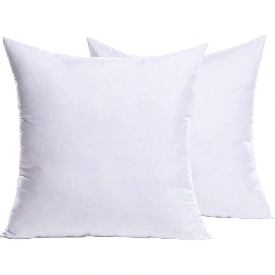 2pcs Lightweight Soft Polyester Fiber Down Alternative Pillow Insert, Bedding, Pillows For Bed, Home - White - View 1