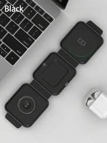 1入組可折疊便攜超薄旅行多功能磁性三合一無線充電器(白色) - 白色 - 查看 5