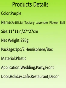 Faux Topiary Hanging Flower Ball for Holiday,Home,Wedding Decoration - Mauve Purple - View 3
