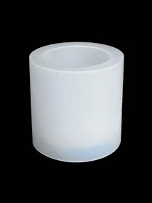 Diy手工藝術蠟燭模具,芳香療法擺件,禮品,石膏,水晶,滴膠,中等大小圓形盆栽,花盆,圓柱形盒子,矽膠模具 - 白色 - 查看 5
