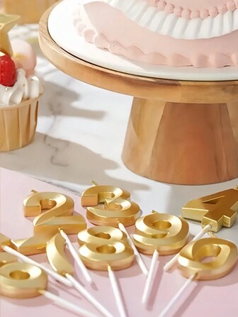 1pc Gold Shell Shaped Birthday Wishing Number Candle, Party Cake Dessert Baking Decorative Candle,