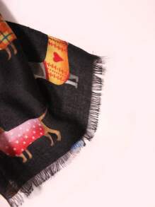 1條流行元素風格適用於活動和節日的腊腸犬圍巾,可愛又時尚 - 米色 - 查看 4