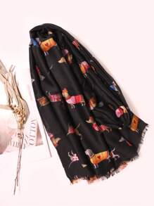 1條流行元素風格適用於活動和節日的腊腸犬圍巾,可愛又時尚 - 米色 - 查看 5