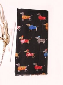 1條流行元素風格適用於活動和節日的腊腸犬圍巾,可愛又時尚 - 米色 - 查看 8