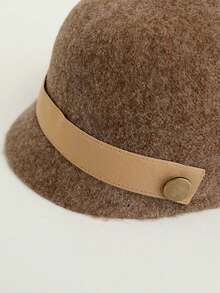 1 Mùa Thu Đông Mới Dệt Kim Retro Mũ Bóng Chày Cho Bé Trai Và Bé Gái, Thích Hợp Để Sử Dụng Hàng Ngày - Màu Khaki - Xem 5