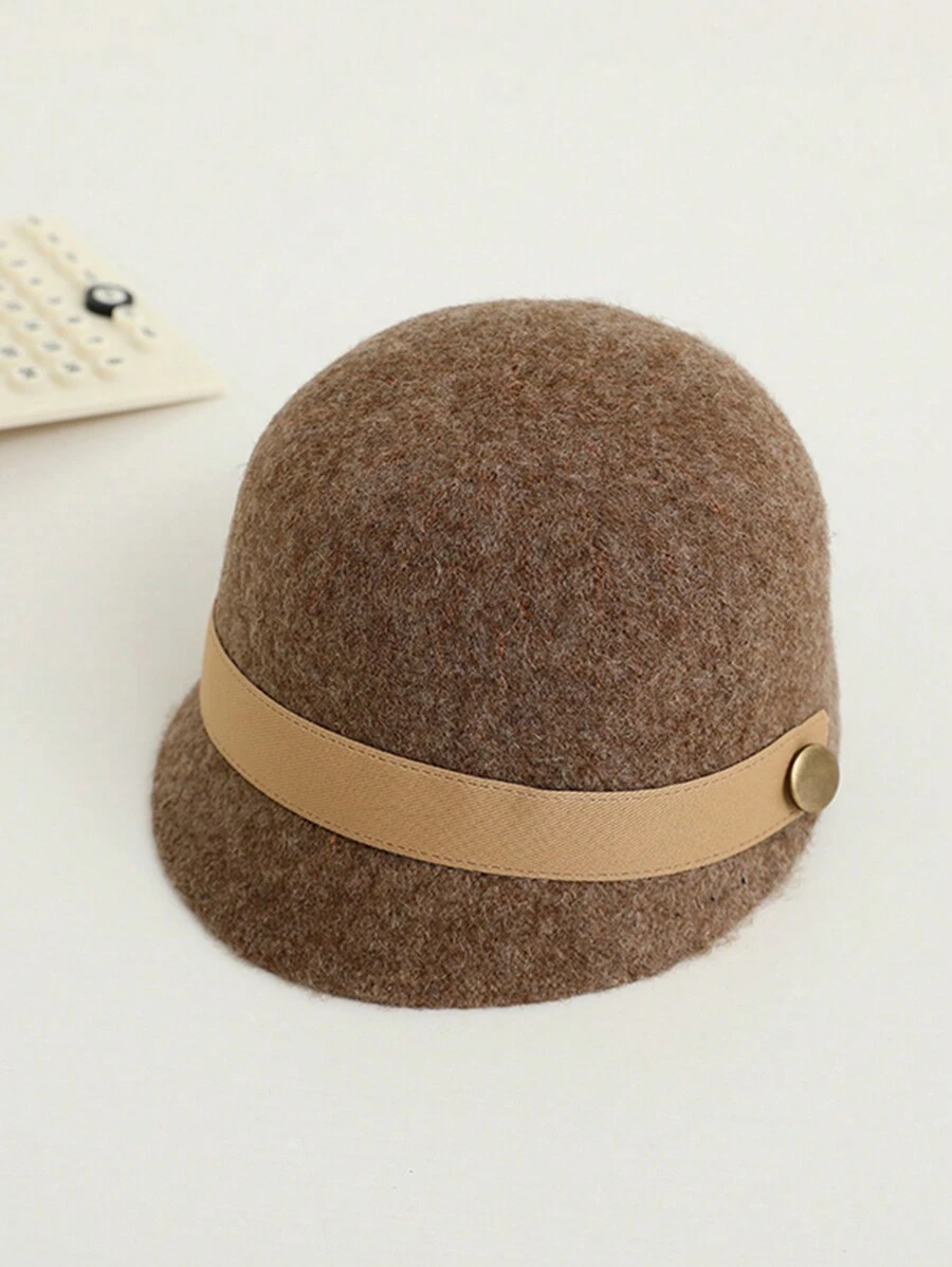 1 Mùa Thu Đông Mới Dệt Kim Retro Mũ Bóng Chày Cho Bé Trai Và Bé Gái, Thích Hợp Để Sử Dụng Hàng Ngày - Màu Khaki - Xem 1