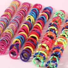 300pcs Girls' Simple Colorful Hair Ties, Suitable For Daily Wear - Multicolor - View 5