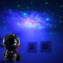 A black guitar-hugging astronaut remotely controls the starry sky. projection lamp bedroom bedside cool starry sky atmosphere lights holiday party lights ceiling starry sky display lights. - Black - View 4