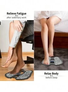 1 Piece Foot Massager Pulse Foot Massage Equipment Physical Therapy Acupoint Foot Massage Machine Foot Massage Mat Suitable For Home Office Workers Students Adults - Black - View 2