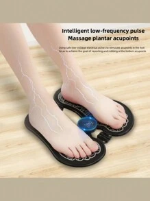 1 Piece Foot Massager Pulse Foot Massage Equipment Physical Therapy Acupoint Foot Massage Machine Foot Massage Mat Suitable For Home Office Workers Students Adults - Black - View 1