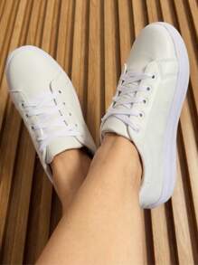 Women Wedge Sneakers - 白色 - 查看 2