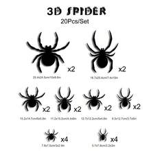 20枚3d萬聖節蜘蛛墻貼,窗戶、車庫、牆壁節慶裝飾