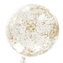 22-inch Gold Glitter Transparent Bubble Balloon - Multicolor - View 1
