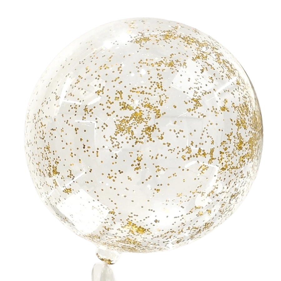 22-inch Gold Glitter Transparent Bubble Balloon - Multicolor - View 1