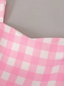 Young Girl Satin Tulle Puff Skirt With Bow, Cute & Dress Suitable For Birthday Party, Excluding Headband - Pink - View 6