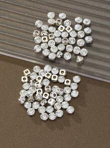 100pcs 7mm Round 4D Clear White Sew-On Rhinestones Single Claw Nail Art DIY Sewing Craft Wedding Dress Shoes Decorations - White - View 2