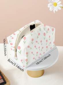 郁金香全印花八角形法兰绒化妆包化妆包化妆收纳包化妆工具洗漱包化妆收纳洗漱包礼物送给女孩女士妈妈返校书包旅行必备旅行收纳包海滩暑假学校用品化妆包节日必备化妆包化妆袋化妆收纳包节日冬季粉色2024返校用品 - 彩色 - 查看 4