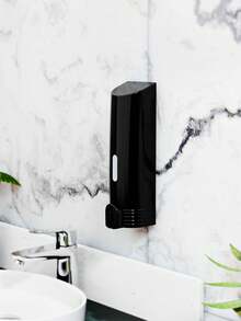 1入組新款手動洗手液分配器，工藝精湛，現代風格外觀耐用實用，可壁掛式的選配洗手液分配器，無需打孔，保持衛生洗手，適用於家庭、酒店、機場等地方。 - 黑色 - 查看 4