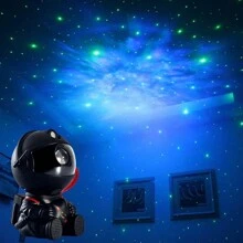 A black guitar-hugging astronaut remotely controls the starry sky. projection lamp bedroom bedside cool starry sky atmosphere lights holiday party lights ceiling starry sky display lights. - Black - View 5