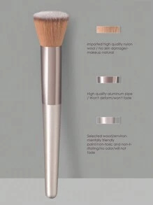 Findcolor 1pc Champagne-colored Multi-functional Makeup Brush, For Powder, Blush, Contouring, Highlighting, Face Makeup, Professional Makeup Brush - Champagne - View 1