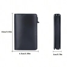 CUIKCA 這款碳纖超薄鋁合金側推卡包錢包可保護您的貴重物品,適用於男性 - 咖啡棕 - 查看 3