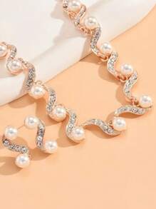 3PCS Set Pearl Jewelry Necklace Earrings Suit, European And American Popular Style, Suitable For Banquets, Parties, Vacations - Best Gift For Girlfriend, Wife, Best Friend