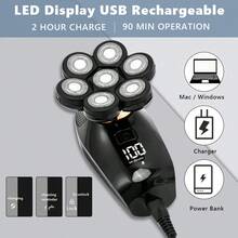 MUBITTU 1 件 Usb 可充電 600mah 7d 電動剃須刀、理髮器、鬍鬚修剪器、全身可水洗。帶旅行鎖的 Led 顯示屏,適用於男士剃須和光頭美容,包裝簡單 - 黑色簡裝 - 查看 5