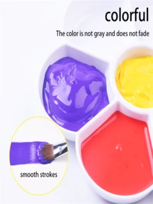 100毫升膠水彩塗料,適用於玩具、彩繪diy、幼兒園、工作室、牆壁、陶瓷塗裝 - 白色 - 查看 3