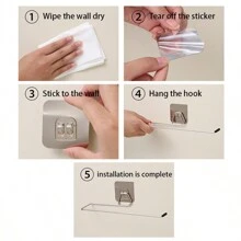 1入組衛生紙架浴室收納紙巾架廚房牆面掛鉤廁所紙支架家庭收納廁所配件 - 銀色 - 查看 7