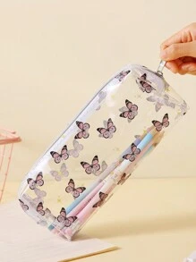 手繪骷髏圖案透明pvc鉛筆盒 - 彩色 - 查看 4